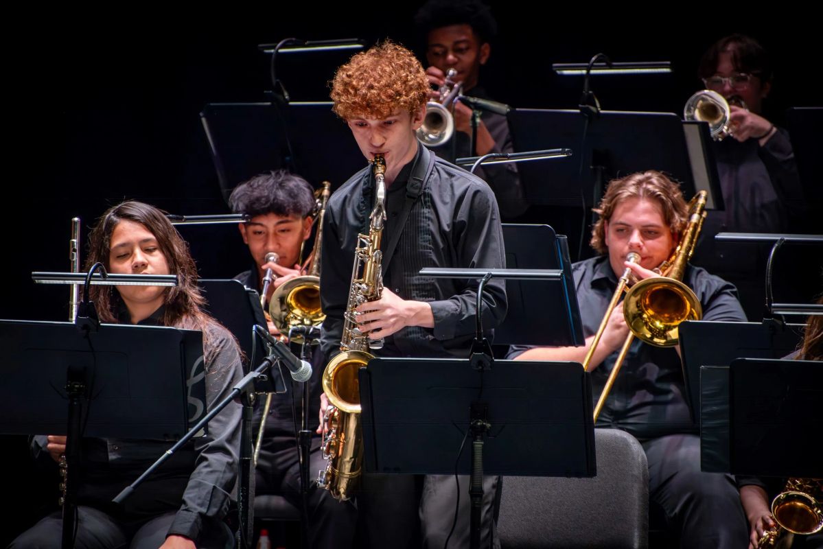 Boy Playing Saxophone Image