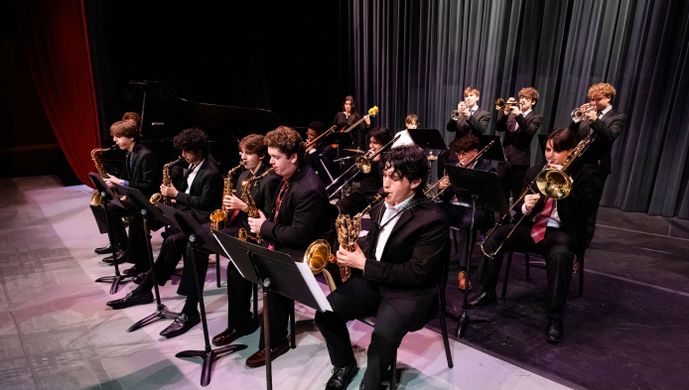 Young Musicians Performing in a Jazz Ensemble