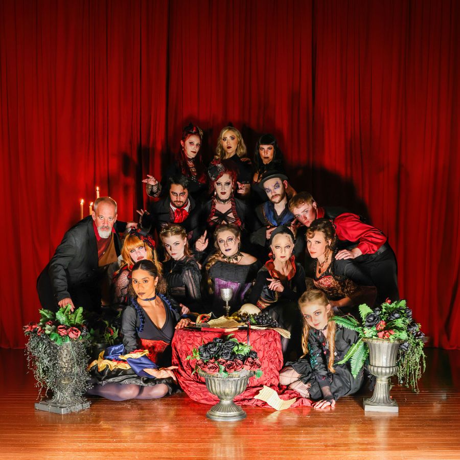 Gothic Theater Troupe Performing a Victorian Horror Tale