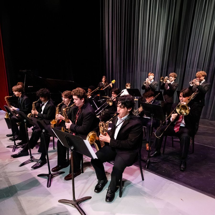 Young Musicians Performing in a Jazz Ensemble
