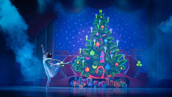 Ballet Dancers Performing a Holiday Nutcracker Scene